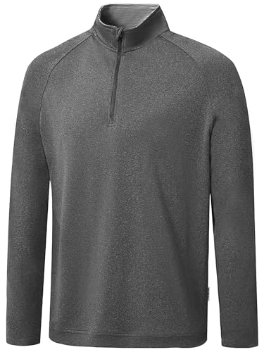 Image of Golf Quarter Zip Pullover for Men Mock Neck 1 /4 Zip Lightweight Athletic UPF 50+ Men's Long Sleeve Golf Sweatshirt