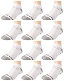 IZOD Men's Socks - Low Cut No Show Athletic Performance Ankle Sock Liners (6 Pack/12 Pack), Size Shoe Size: 6-12.9, White-12 Pack