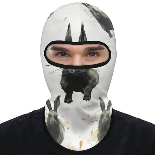 Balaclava para hombre y mujer, máscara para esquiar, cubreboca completo con diseños de conejos en distintas posiciones, ideal para ciclismo y motociclismo miniatura 1