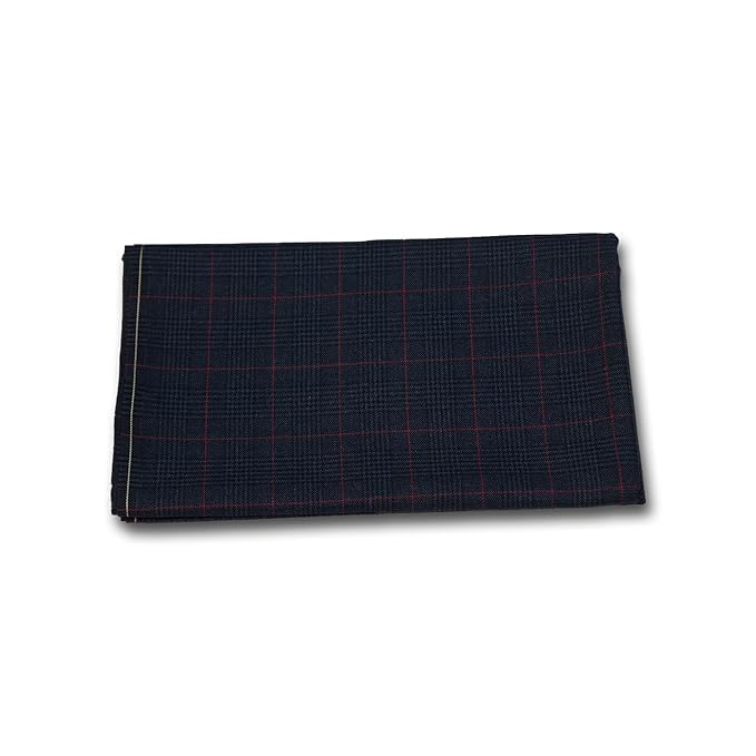 Image of BIGREAMS Unstitched Checkered Suiting Luxury Pants Fabric for Men - 1.5 Meter Pant Piece | Premium Blended Material | Soft Finish | Ideal for Formal Trousers