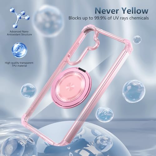 Funda Samsung S24 FE protectora antigolpes rosa compatible carga inalámbrica 3