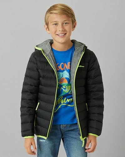 Image of Eddie Bauer Kids' Reversible Jacket - Weather Resistant Quilted Down Coat for Boys and Girls (3-20)