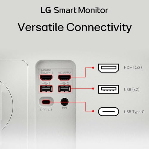Image of LG 27 inch UHD Smart Moniton, 4K (3840 x 2160) IPS Display, WebOS, HDR10, Built-in Speakers, Remote Control, Screen Share, Bluetooth, HDMI, USB Type-A|C, Height & Tilt Adjustable Stand