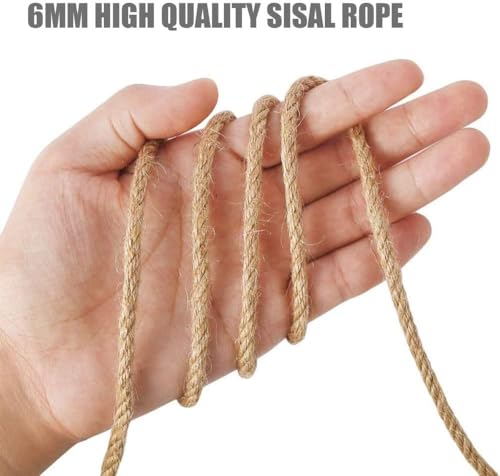Cuerda de sisal natural para árboles de gatos, postes rascadores y torres, duradera y versátil para reparación o reemplazo
