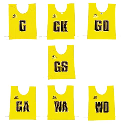 Optimum Mesh Netball Training Bibs -Perfect for Netball, Football, Rugby - Juniour Size. Pack of 7, Yellow