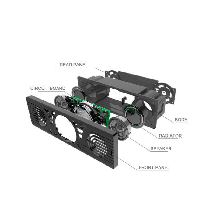 Riloer Karta SD stereo 12 V AV252 radio wbudowane głośniki Bluetooth z USB, stereofoniczny odtwarzacz multimedialny MP3 obsługuje kartę USB AUX SD