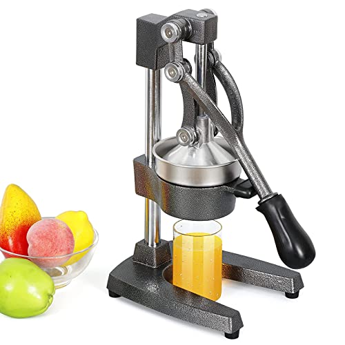 MXW Manuell Orangenpresse Professionelle Fruchtpresse Premium Zitruspresse MXW Aus Edelstahl Hochwertige Zitruspresse Mit Hebel Hand Entsafter Manuell Bedienbar,Silber Cover