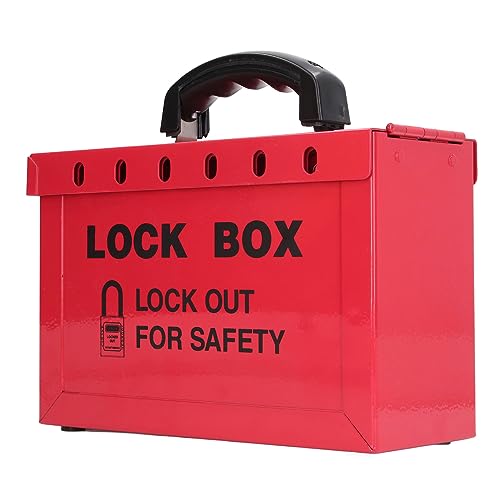 Caja de Bloqueo y Etiquetado de Grupo de Acero Portátil, Ergonómico, Capacidad para 12 Candados, Cerradura LOTO Segura, Caja de Bloqueo y Etiquetado