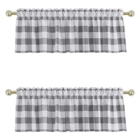 UPOPO Buffalo Check Kitchen Tier Curtains Cover