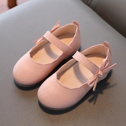 Girls Mary Jane Bow School Comfortable Soft Sole Flat Flower Wedding Party Shoes Non Slip Formal Dress Shoes2