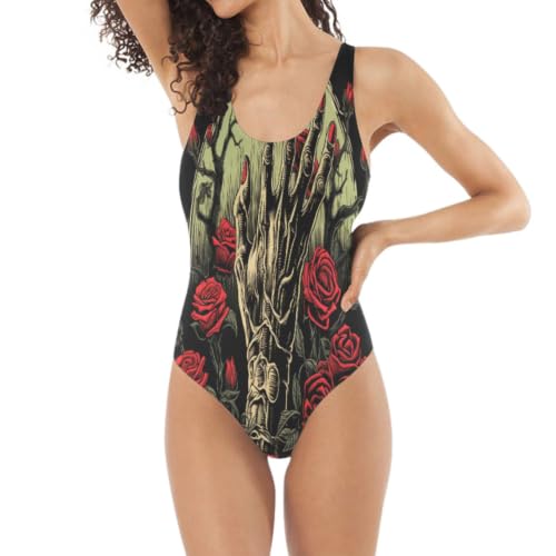 Monokini gothique vert haut de gamme maillot de bain une pièce sexy