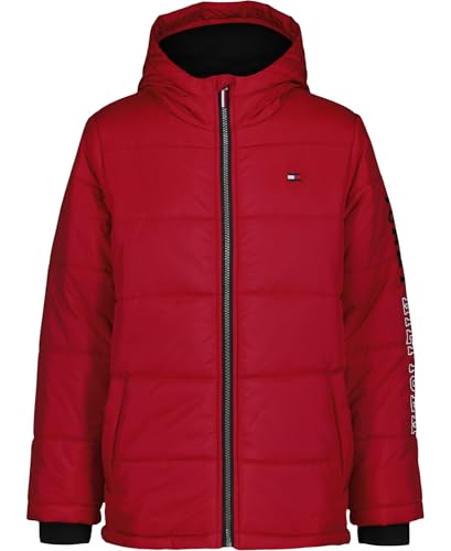 Tommy Hilfiger Boys' Heavyweight Hooded Puffer Jacket with Polar Fleece Lining