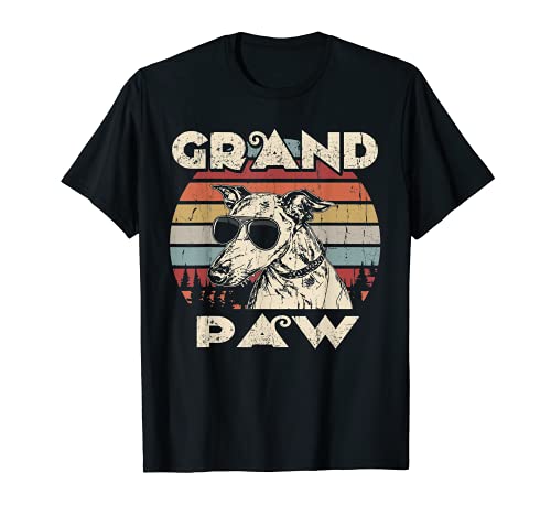 Grand Paw Italian Greyhound dog lovers vintage retro T-Shirt, Black
