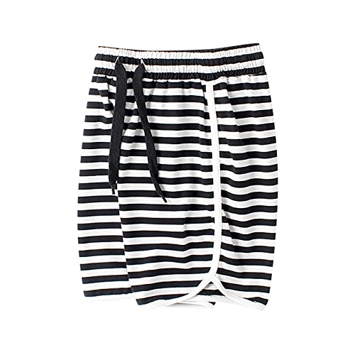 Kids Girl Striped Cotton Shorts Summer Casual Athletic Lightweight Breathable Elastic Jogger Running Beach Shorts2