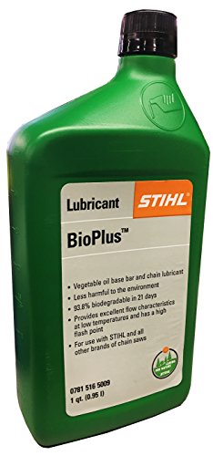 STIHL 0781 516 5009 BioPlus Bar and Chain Oil, Quart, Vegetable Oil Formula