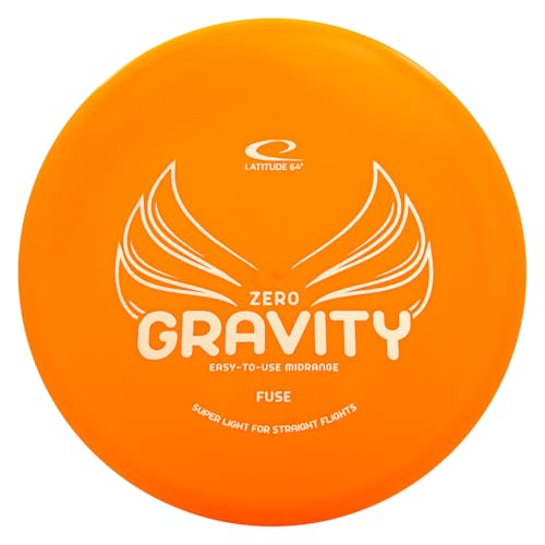 Latitude 64 Zero Gravity Fuse | Understable Disc Golf Midrange | Floats in Water | Lightweight w/Accurate Understable Flight | Beginner Disc Golf Frisbee | Grippy Base Plastic | 120-130g (Orange)