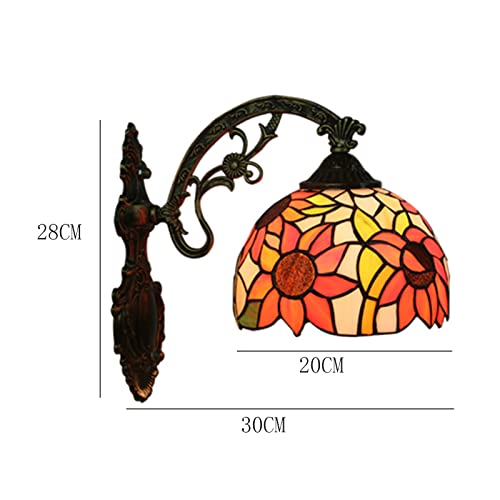 Apliques de pared de vidrieras con elegante diseño de girasol estilo Tiffany 3