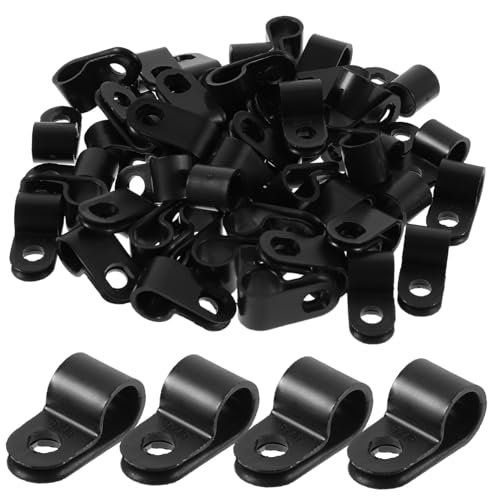 Alipis Electrical Wire Staples 100pcs Wire Rack Mounting Clip Cable Clamps Cable Clips Wall Mount