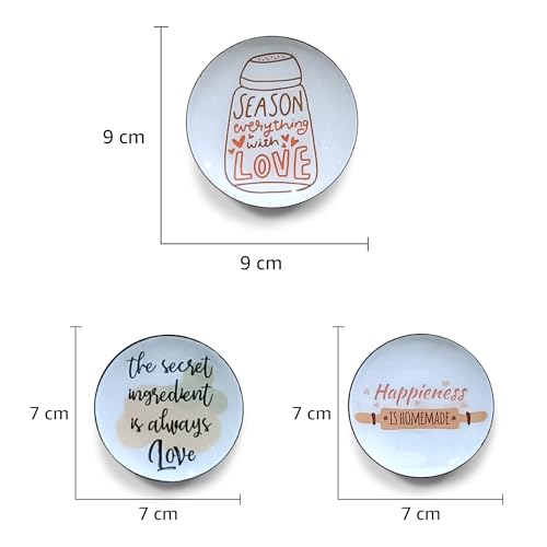 Image of Amazon Basics Kitchen Quotes Metal Decorative Fridge Magnet | Gift Items for Women and Men | Home Decoration Gift Item | Set of 3 | Stylish Fridge Magnet 1x9 CM, 1x7 CM