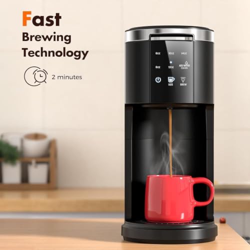 Image of Kismile Single Serve Coffee Maker, 2-in-1 Coffee Pod & Ground Brewer