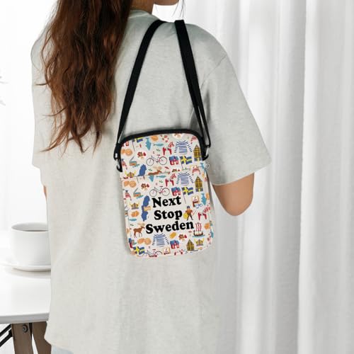 JXGZSO Sweden Vacation Gift Next Stop Sweden Crossbody Bag Sweden Trip Shoulder Bag Sweden Lover Gift Europe Travel Gift4