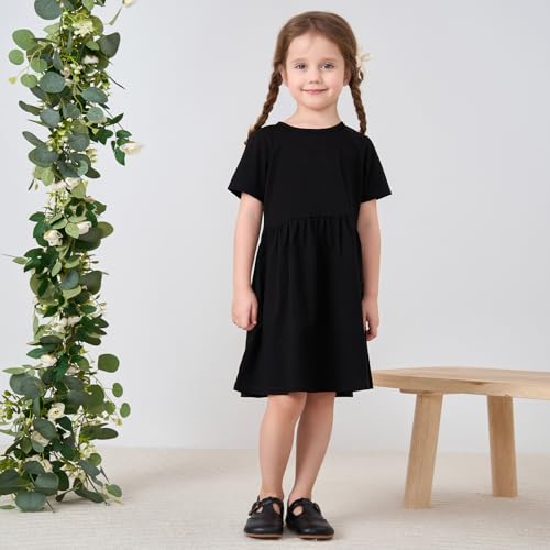 pureborn Baby Girl Dress Cotton Playwear Soild Color Dresses 0-6 Years3