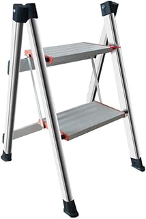 FLYIFE Step Stool Anti-Skid Three-Step Ladder, Stainless Steel Four-Step Ladder Two-Step Ladder Stool Kitchen Bathroom Footstool Room Decorate Stepladders Household Ladder/53X43X63Cm