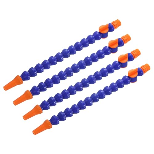 sourcing map 4 mangueras flexibles de rosca G3/8 pulgadas, manguera de refrigeración de agua y aceite, boquilla redonda ajustable de plástico de 300 mm con interruptor y tubo interno para torno CNC