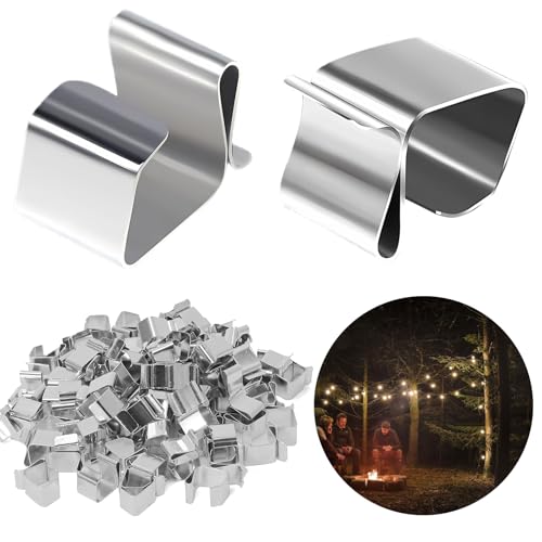 YIUWOD 50 StüCk Dachrinnenhalter - Lichterkette Befestigung - Dachrinnen Halterung - Geeignet FüR Feste Lichterketten, Eiszapfenlichter, Partydekoration, Schlafzimmer, Badezimmer, Garten
