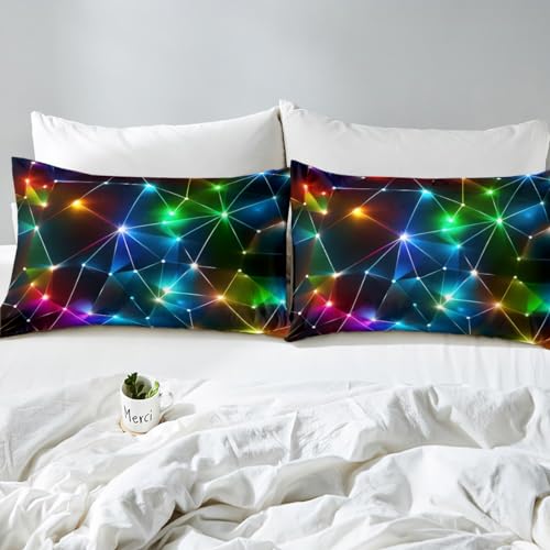 Parure de lit motif géométrique multicolore pour couette enfant - 6