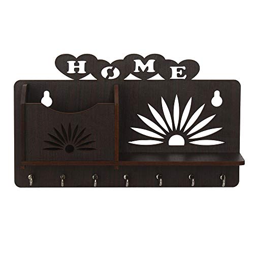 Image of CAPIO Art Wooden Wall Mounted Key Holder with 7 Hooks |Home Design