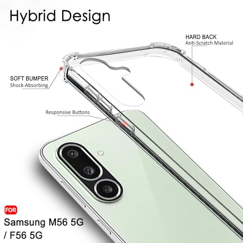 Image of TheGiftKart Crystal Clear Back Cover Case for Samsung Galaxy M56 5G / F56 5G | Shock Proof 360 Protection | Hard Clear Back Cover Case for Samsung Galaxy M56 / F56 5G (PC & TPU, Transparent Bumper)