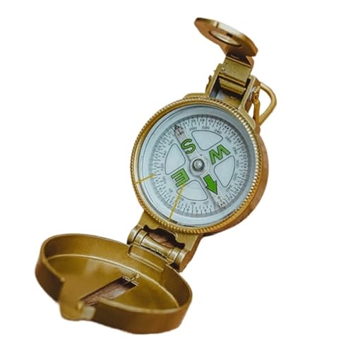 XIEweiZHI Brújulas Vintage de Cobre Puro Retro brújula Flip Cover Bolsillo Laca Sello Set Camping Senderismo náutico Supervivencia Marina Accesorios de fotografía(Compass)
