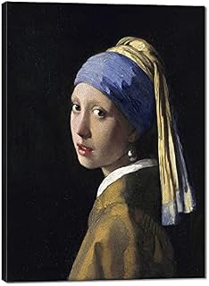 Wieco Art the Girl with a Pearl Earring by Jan Vermeer Oil Paintings Reproduction Canvas Print HD Prints Artwork for Home & office Decoration VERMEER-0001-3040