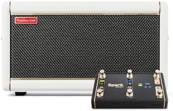 Positive Grid Spark 2 Pearl + Spark Control X Bundle 50W Smart Guitar Practice Amp & Bluetooth Speaker with Built-in Looper, AI Features & Smart App for Electric, Acoustic, Bass Guitar