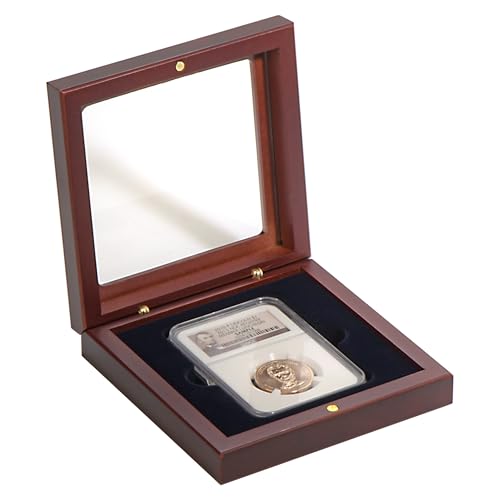 Estuche de Madera VOLTERRA para 1 moneda certificada con ventana de cristal premium