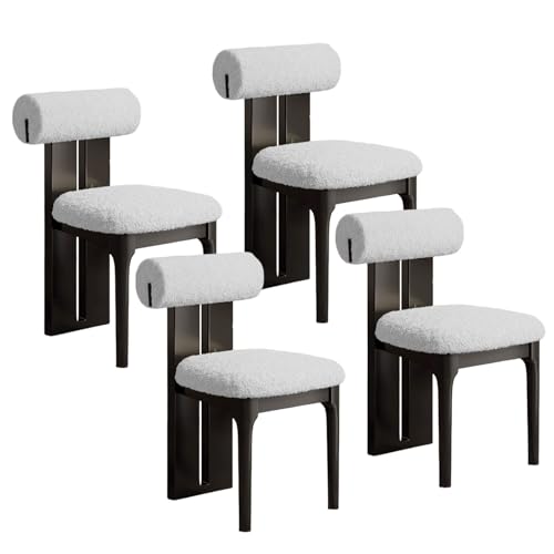 KaBuea Sillas de Comedor de Madera Maciza, sillas de Cocina Modernas con Asientos tapizados for Comedor, Sala de Estar, Dormitorio, Estudio(Gray,4PCS)