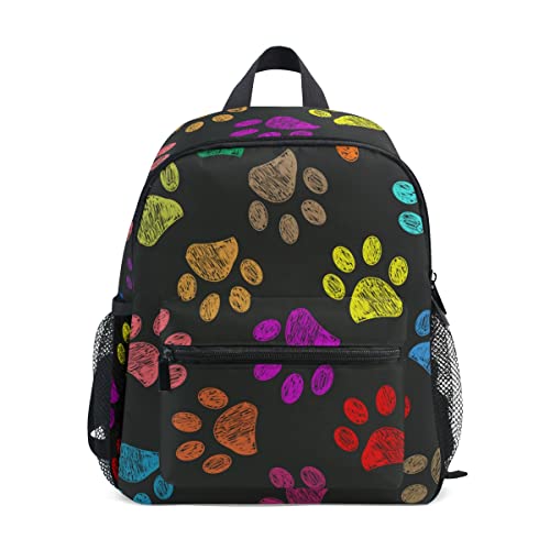 Sac à dos motif patte de chien mignon cartable préscolaire léger avec poches