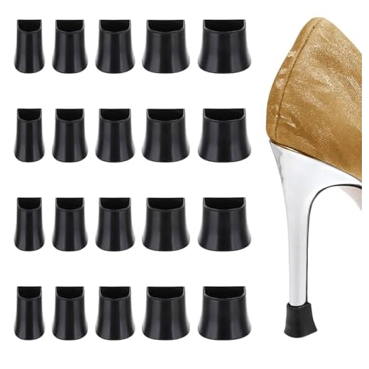 Bewudy 10 pares de tapones de tacón para tacones altos, protectores de talón para zapatos de tacón alto, 5 tamaños, herradura en forma de U, zapatos de tacón alto para mujer, cubierta protectora