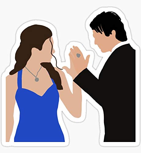 Elena and Damon Dancing Sticker - Sticker Graphic - Auto, Wall, Laptop, Cell, Truck Sticker for Windows, Cars, Trucks