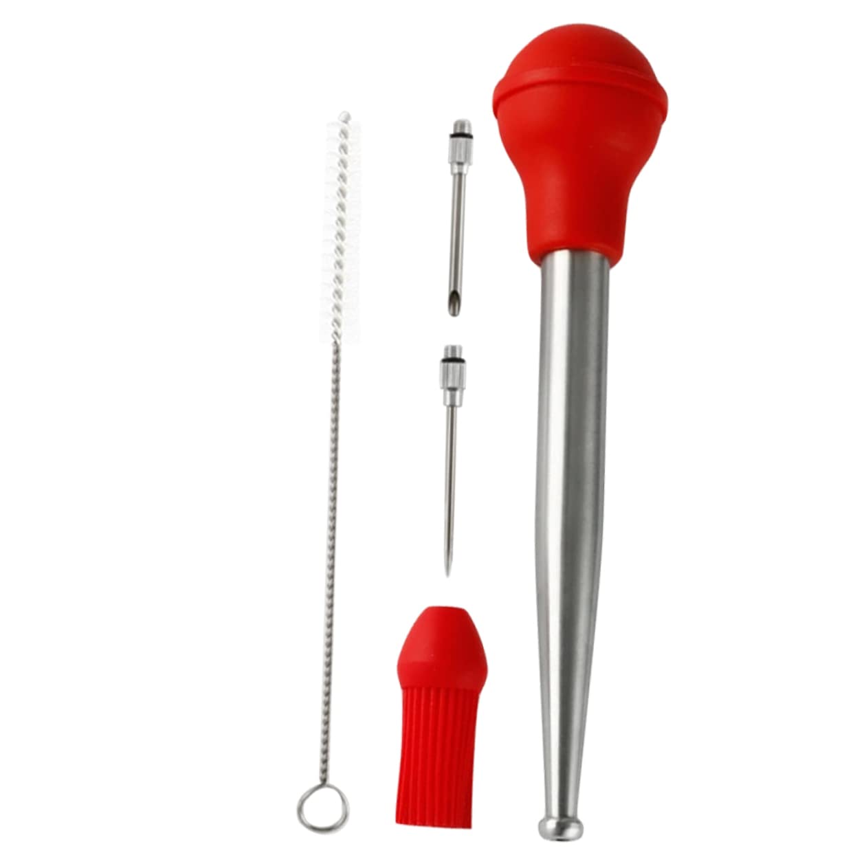FELTECHELECTR Bbq Seasoning Brush Flavor Needle Metal Turkey Baster Stainless Steel Baster for Cooking
