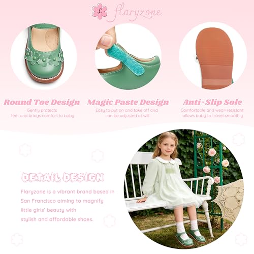 Image of Flaryzone Toddler Little Girl Mary Jane School Uniform Oxfords Flat Dress Shoes
