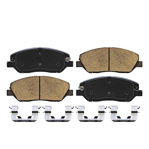 Image of Detroit Axle - Brake Pads for 2017-2018 Hyundai Santa Fe 2019 Santa Fe XL, Front and Rear Ceramic Brake Pads with Hardware Replacement
