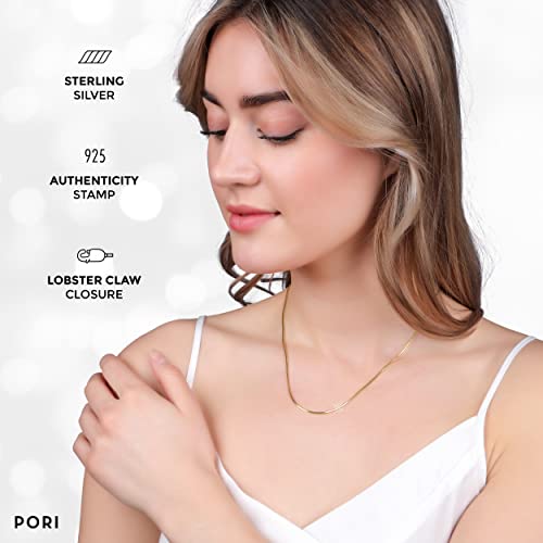 PORI JEWELERS 925 Sterling Silver 1.5MM Magic 8 Sided Italian Snake Chain - Women - Made in Italy (18, Yellow) - Image 5