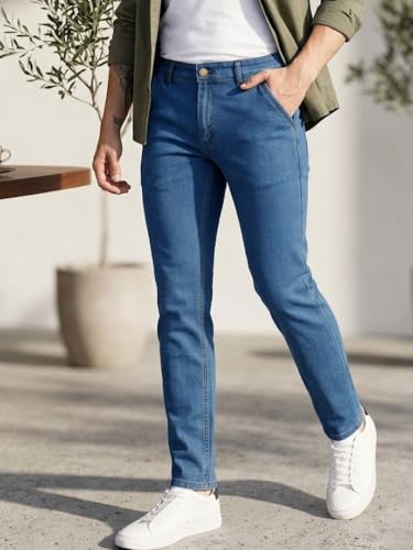 Image of Men's Slim Fit Solid Jeans Stretchable