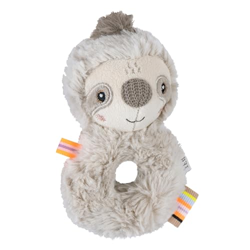 Fehn Sonajero en forma de anillo con diseño de perezoso, juguete de motricidad con sonajero, estimula el aprendizaje temprano de forma lúdica, Fiel compañero para bebés y niños pequeños desde 0 meses