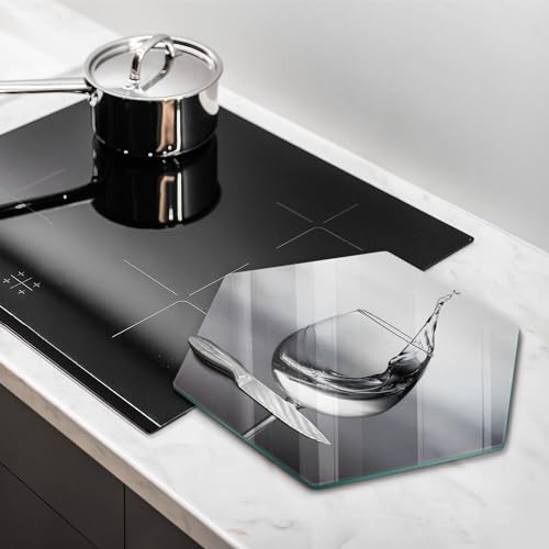 Planche à découper induction anti rayure protection plaque cuisson verre 40cm