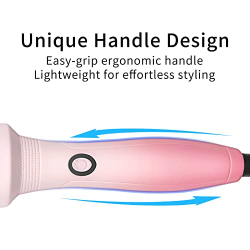 K&K Heated Curling Ceramic Tourmaline Ionic Curling Iron Volumizing Brush Quick Heating Makes Hair Silky Smooth Dual Voltage Travel-Friendly Straightening Round Design (1.5 Inch) #TOP4