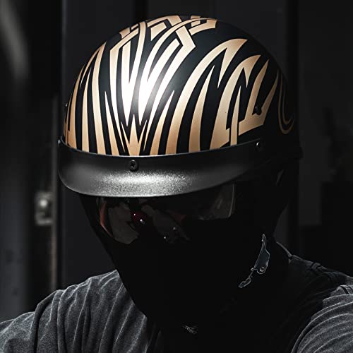 Ilm Half Helmet Open Face Motorcycle Helmets For Moped Cruiser Scooter With Sun Visor, Dot Approved Model-210V (Golden, Medium) #TOP7