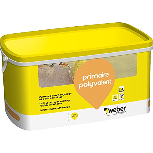 Weber Primaire polyvalent 5 kg, pour améliorer l'adhérence des mortier, colles, chapes et ragréage de sol